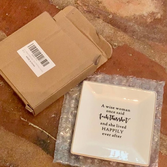 Ceramic Ring Jewelry Trinket Dish A Wise Woman Once Said Quote *Rude Language* - Picture 1 of 4